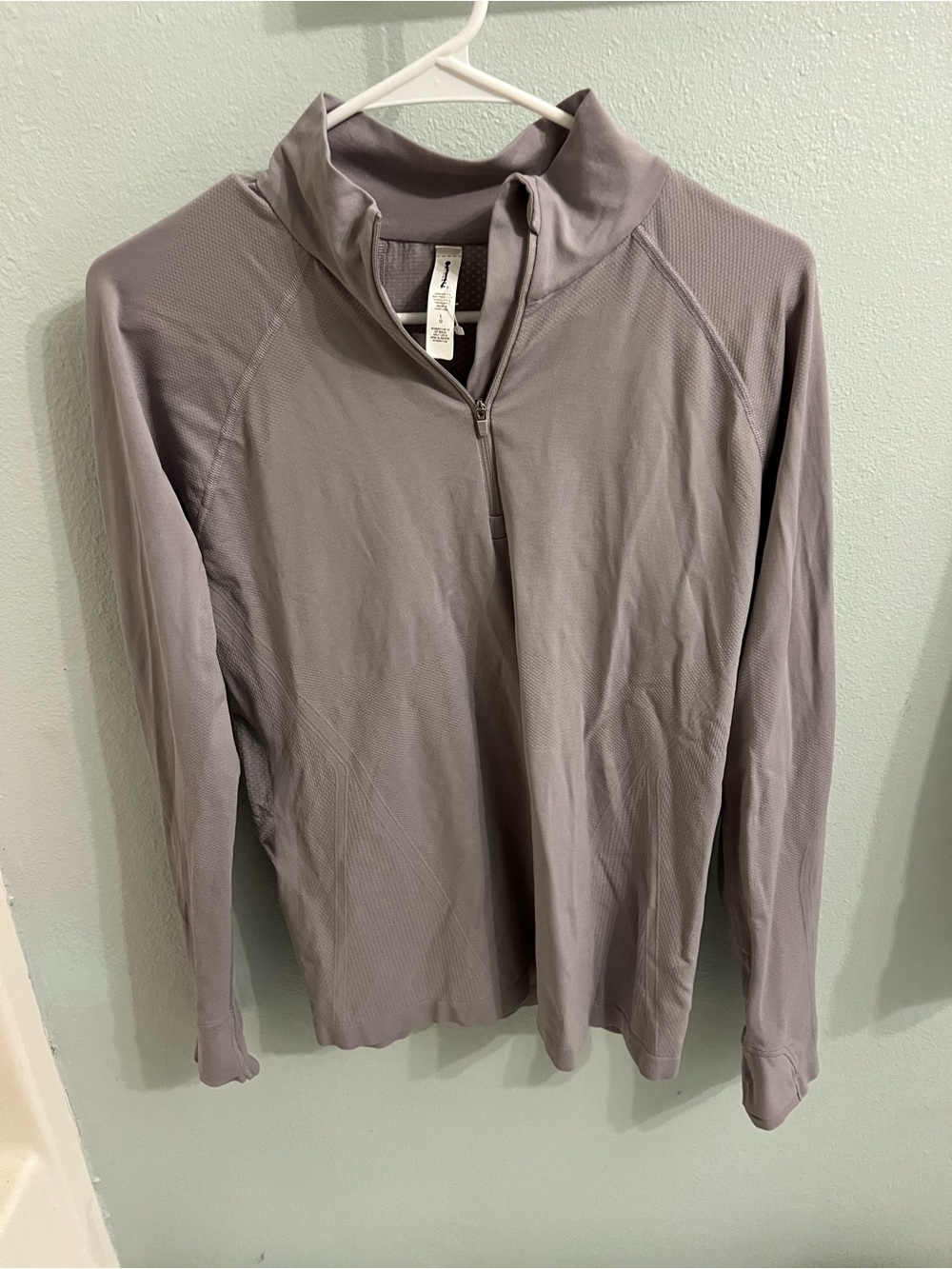 Athleta Momentum Quarter Zip Lightweight Active Top Dusty Purple NWOT